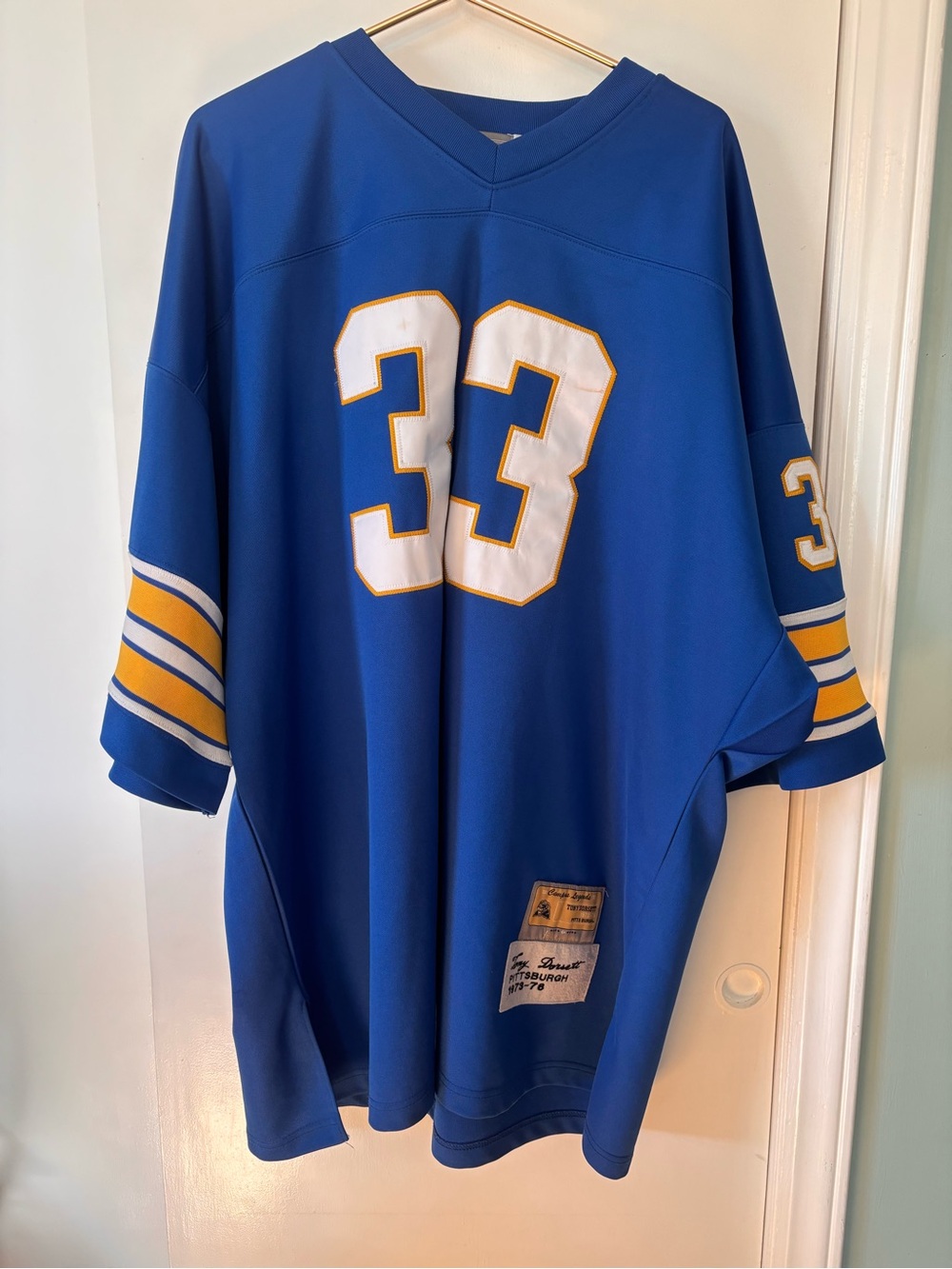 Vintage Tony Dorsett Blue Number 33 Football Jersey with Yellow Accents